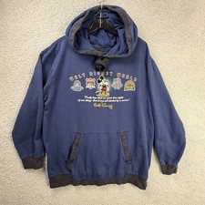 Disney Parks Hoodie Mens XL Mickey Mouse Park Logos Embroidered Pullover