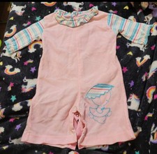 Authentic Vintage 1980s Health-tex Baby Girl Duck Romper Jumpsuit 3-6 Months