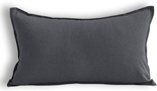 Natural Cotton Linen Square Decorative Throw Pillow Case Dark Grey Cushion Cover