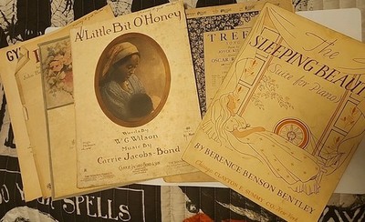 6 Vintage 1920s Sheets Of Music For Piano And Opera featuring Carrie Jacobs-Bond