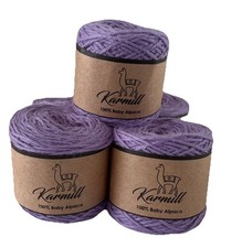Alpaca Wool Skein 100 Baby Alpaca Yarn DK Weight Lot of 5 Skeins Lilac 574