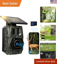 Solar-Powered Game Camera - 1296P, WiFi & Bluetooth, Ultra-Fast Motion Detection