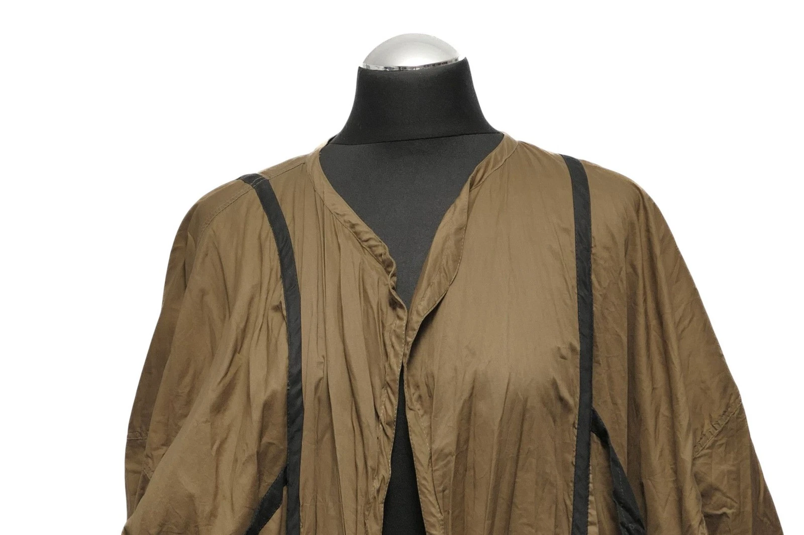 Abito kimono Gianni Versace L verde oliva tinta unita vintage midi mezza manica 100% cotone