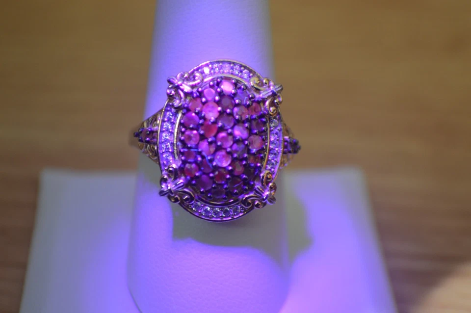 1.50ct Narsipatnam Color Change Alexandrite Ring Rhodium Plated over Silver Sz 9 - Image 2 of 4