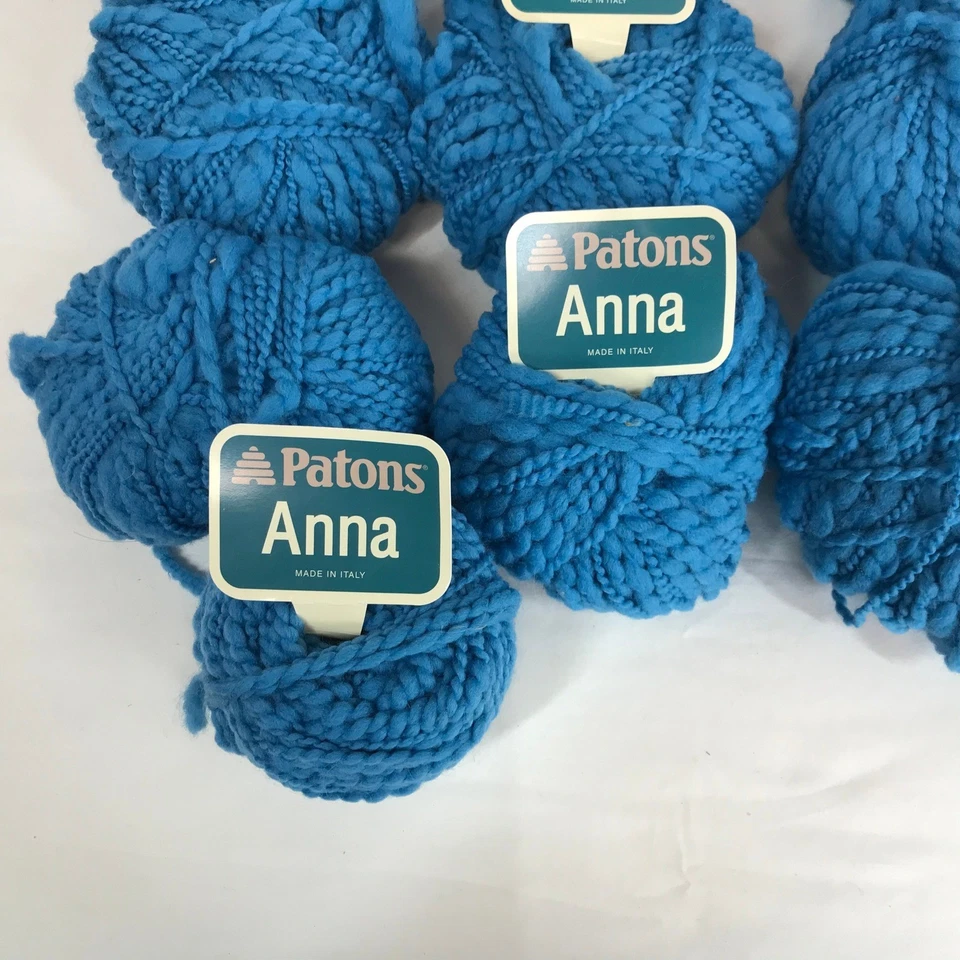 Patons Anna 97% Lana Hilo 50g 54 Yardas Azul Mar Hecho en Italia Tejer Crochet Foto 3 de 4