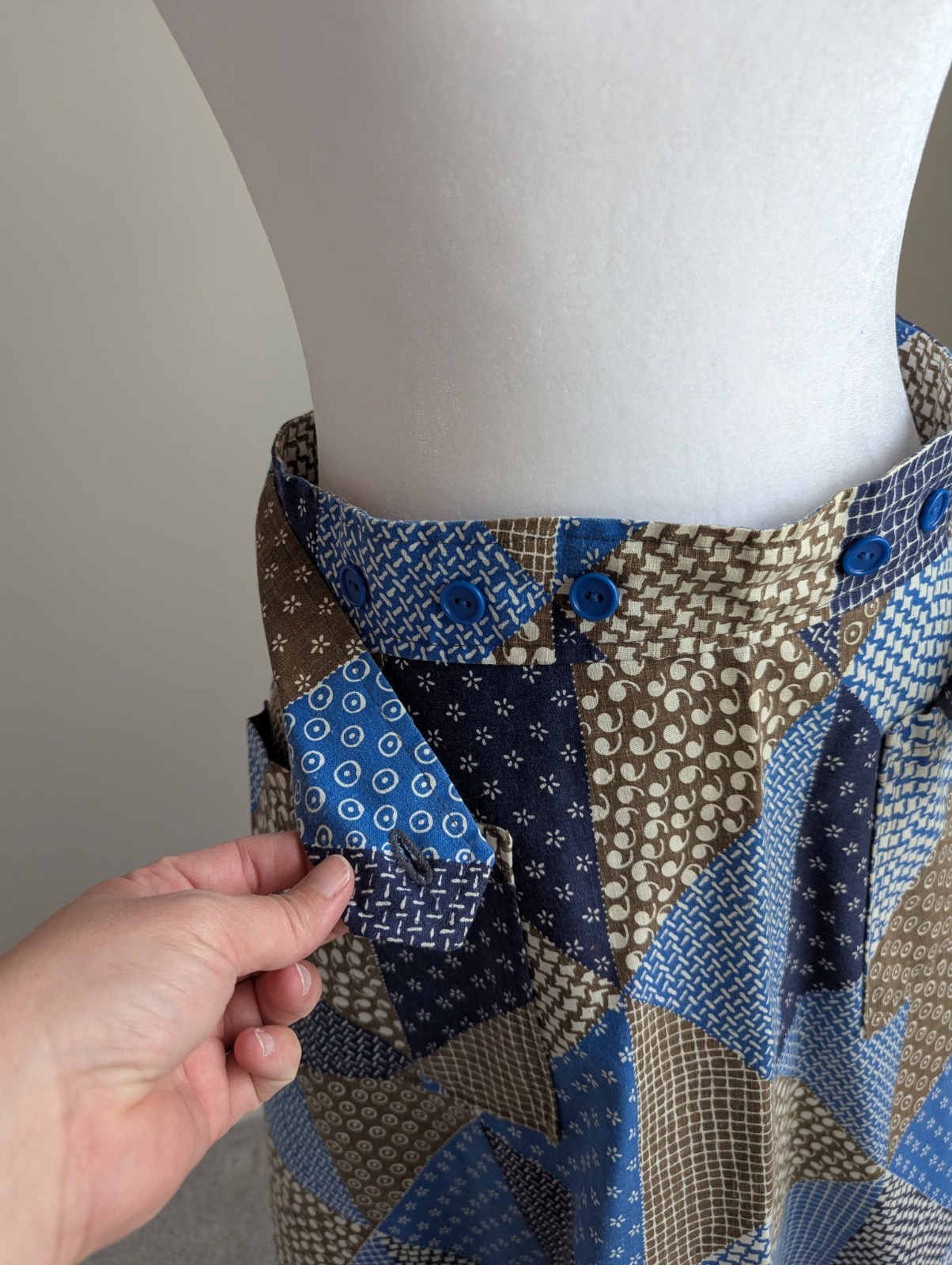 Vintage Adjustable Size Patchwork Wrap Skirt - image 7