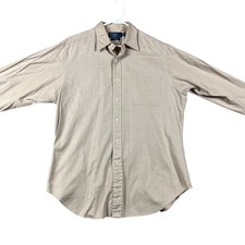 VTG Polo Ralph Lauren Brown Dress Shirt 16 32/33 Classic Fit Long Sleeve Andrew