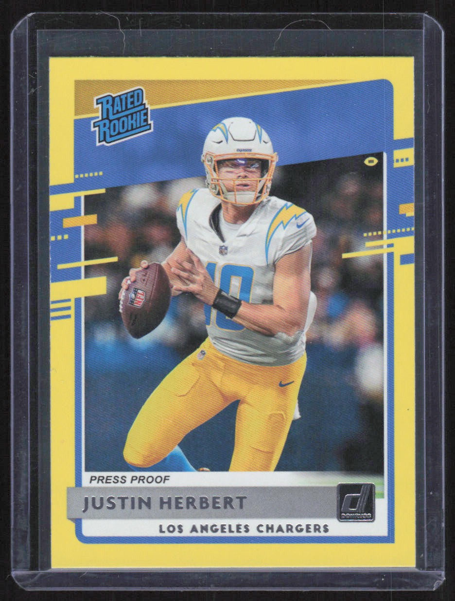 2020 Donruss #303 Justin Herbert Press Proof Yellow
