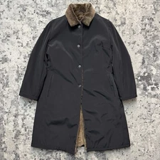 Gimo’s Women’s Size 48 Shearling Pelle Leather Lined Jacket Coat Black Italy