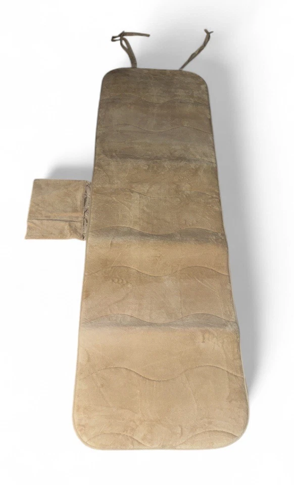 Laura Ashley Seaside Memory Foam Outdoor beige Lounge Cover With Side Pocket - Image 2 of 4