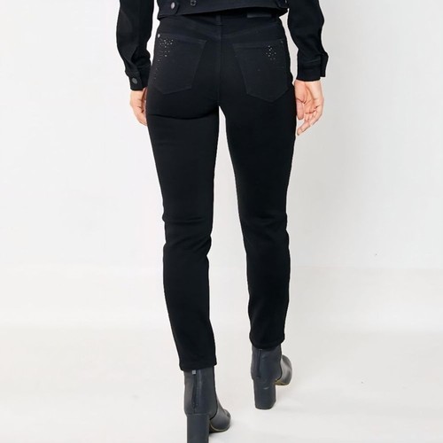 NWT Judy Blue Rhinestone Embellishment High Rise Slim Fit Black Jeans Womens 16W - Picture 4 of 11
