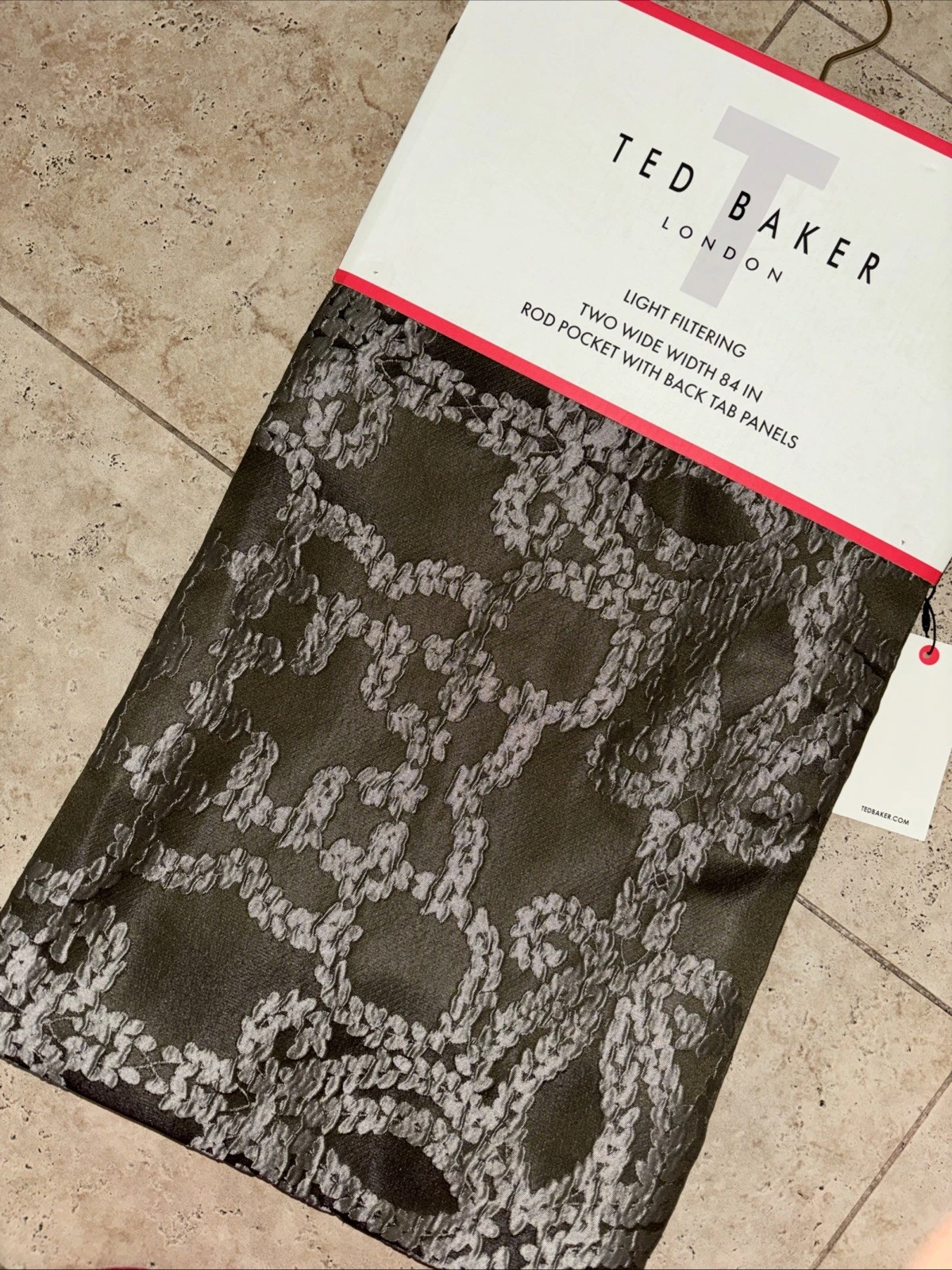 TED BAKER 2 PC REGENT ARMY OLIVE GREEN PANEL Window Curtain 50” X 84”