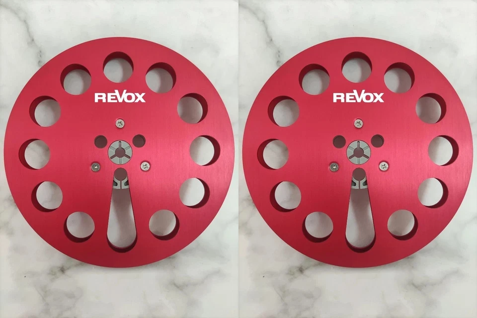 Un par de carretes de cinta Revox plateados de 7"" para grabadora de cinta PR-99 A77 B77 G36, etc. Foto 4 de 4