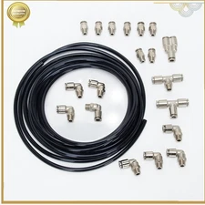 Universal Push Lock Quick Connect Black Vacuum Fitting Kit For Turbo 1/8th NPT