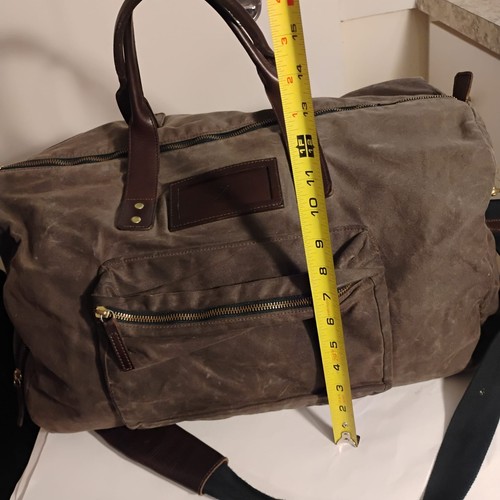Ernest Alexander New York Distressed Duffle Canvas Bag Leather Handle - Picture 4 of 21