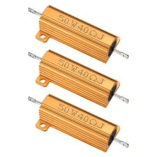 50W 40 Ohm Aluminum Shell Resistor, 3Pcs Aluminum Housing Resistor