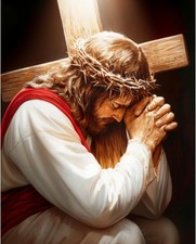 CEOVR Jesus Prayer Paint by Numbers Kit for Adults, Easter Cross Paint by Number