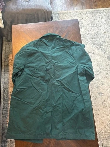 Dickeys Dickies Reworked Chore coat Hoodie Mens Green Plaid Hooded Coat Zip Logo image 2