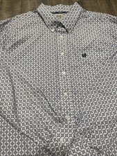 Cinch Shirt Mens XXL Button Down Long Sleeve Western Cowboy Green Diamond