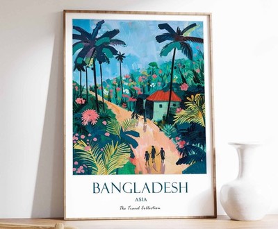 5_Bangladesch Druck, Bangladesch Reiseposter, Nahost Reisedruck, Islamisch