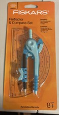 Teal Fiskars Protractor  Compass Set