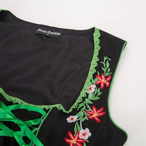 3 Pieces Dirndl Dresses Women Traditional Bavarian Oktoberfest Costume Green 3XL - Picture 7 of 9