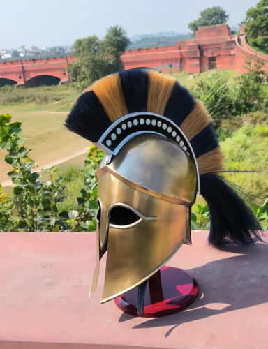 Medieval Wearable Greek Corinthian Helmet Free Leather Liner Knight helmet - Picture 6 of 7