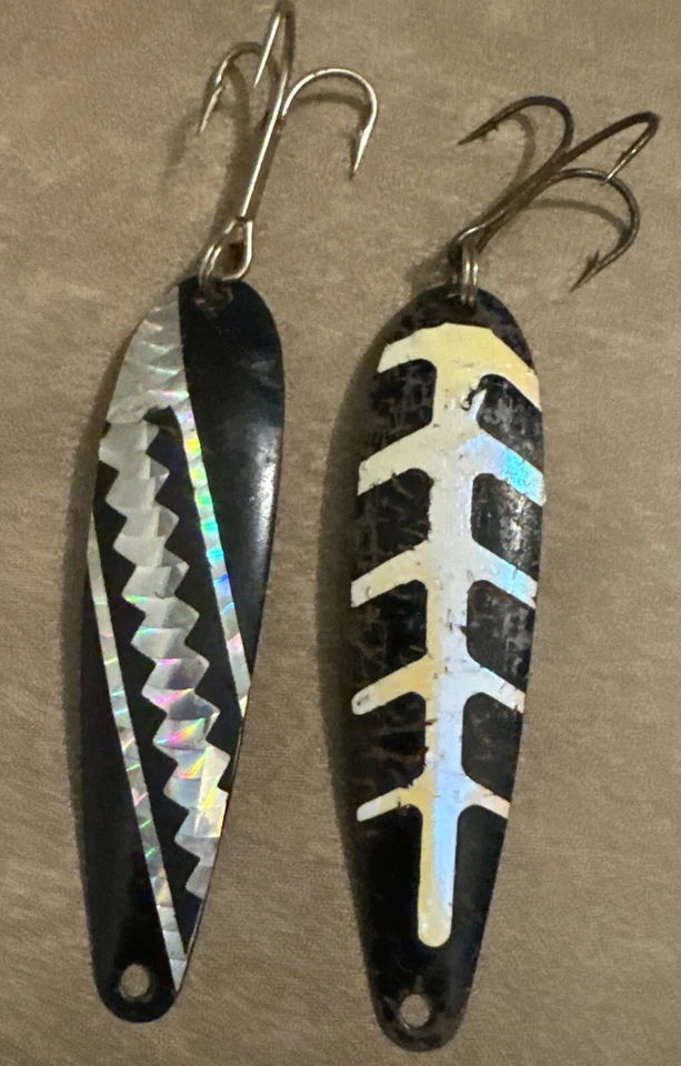 "Lote-6 cucharas de arrastre vintage surtidas de 3"" salmón trucha Walleye lucio del norte" Foto 2 de 4