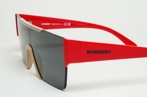 Burberry Sunglasses Red Black Beige Shield Visor Square Unisex BE 4291 - Picture 4 of 12