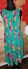Torrid Midi Challis Smocked Green Floral Dress Size 1