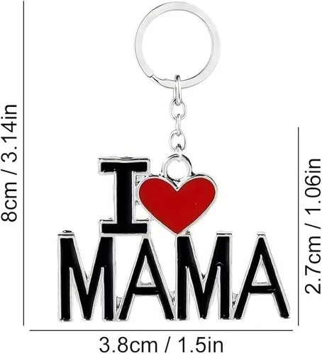 I Love Mama Keychain Fashion Jewellery Silver Alloy Pendant Keyring Gift for Mum - Picture 3 of 6
