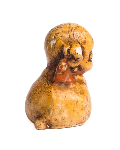 Antique / Vintage Hubley Style Bulldog Puppy w Bow Figurine Paperweight — READ - Picture 9 of 12