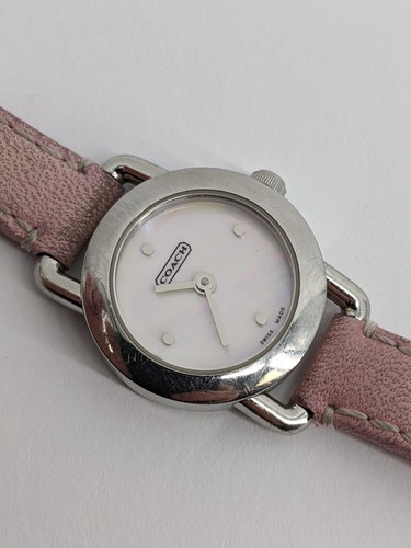 Coach 0250 MOP Dial Stainless Steel Case Pink Leather Strap Watch - Picture 9 of 11