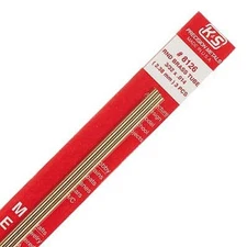 K-S Round Brass Tube .014'' x 3/32'' x 12'' (3) - Hobby and Craft Metal Tubing