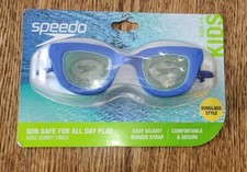 New Sealed Kids Speedo Sunny Vibes Blue Sunglass Style Goggles Anti Fog Age 3-6