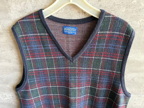 2011 Pendleton Multi-Color Merino Wool Tartan Plaid Sweater Vest Size L - Picture 2 of 6
