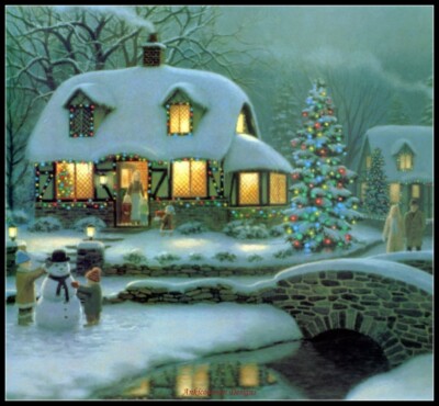 Needlework - Counted Cross Stitch Patterns - Christmas Eve in Holbrooks Cottage 