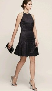 Designer REISS Marelle textured dress size 8 --BRAND NEW-- dark blue pleat hem | eBay