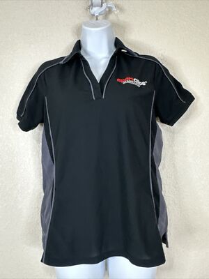 North End Sport Women Size M Blk/Gray Employee Polo Shirt Short Sleeve