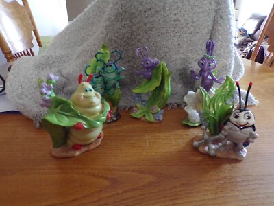 Vintage Disney Pixar A Bug's Life Ceramic Figurine Lot of 5