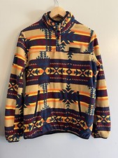 Kavu W's Cavanaugh Pullover Fleece Sweatshirt Button Mock Neck Aztec Yellow S