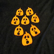 Felt Orange Halloween Spooky Pumpkins Lot of 8