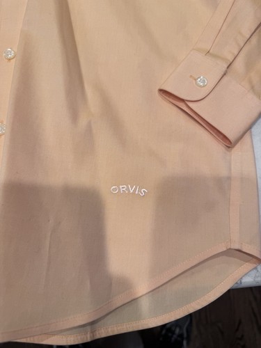 Orvis Shirt Womens 6 Orange Oxford Long Sleeve Wrinkle Free Button Down - Picture 2 of 4