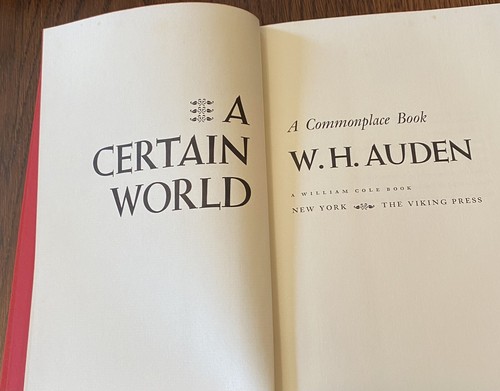 A Certain World: A Commonplace Book by W. H. Auden First Edition HC DJ Viking - Picture 12 of 16