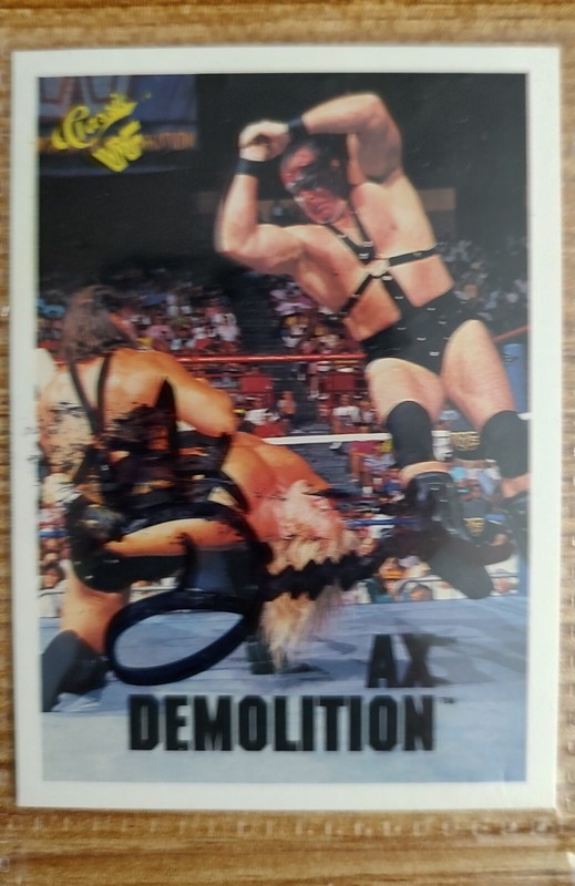 WWE WWF Wrestler Demolition Ax Autographed wrestling trading card