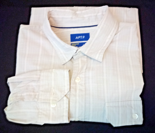 APT.9 Men's Premier Flex Long Sleeve Slim Fit Shirt Sz Large