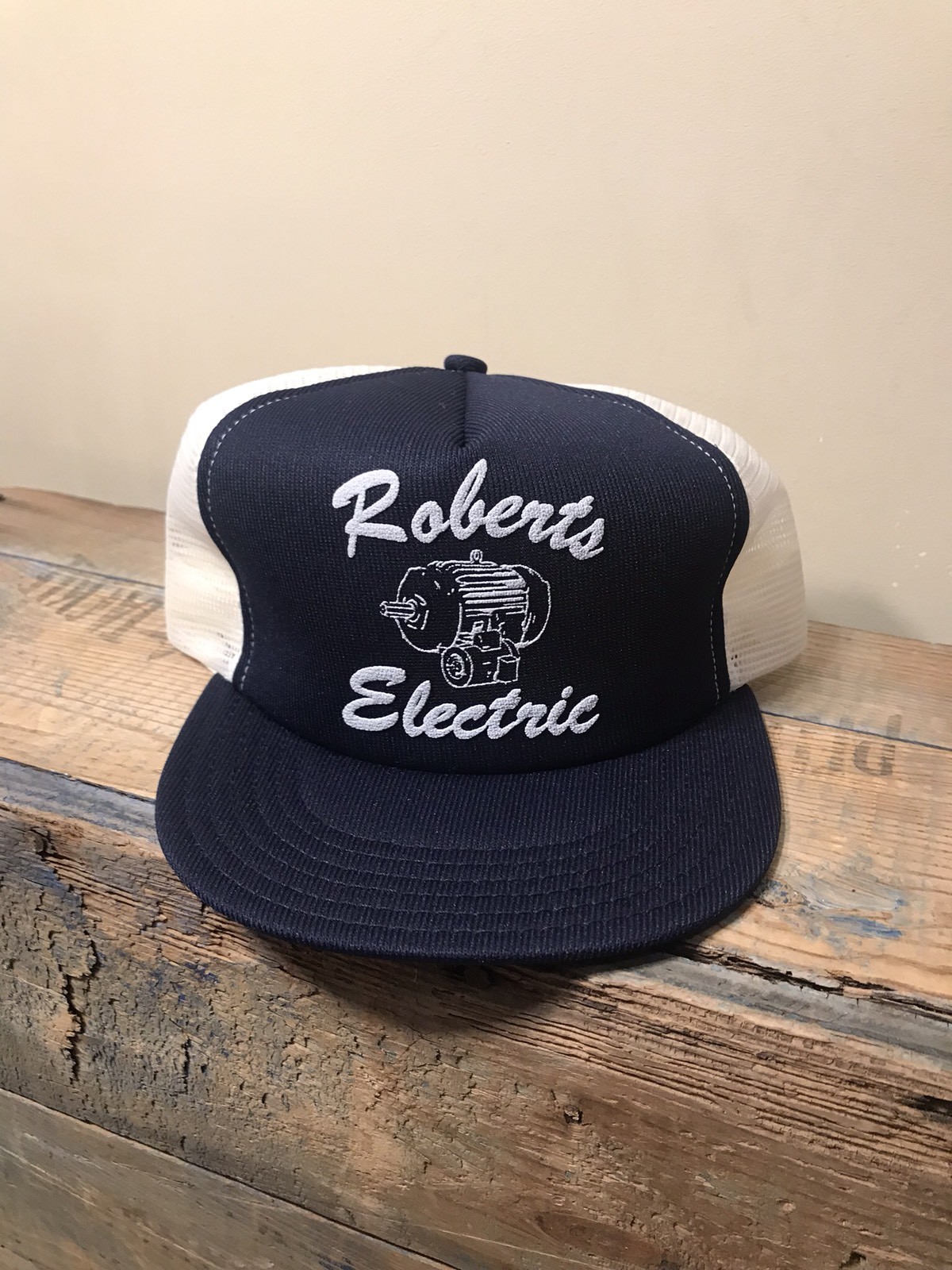 Vintage Roberts Electric motors hat Made in USA snapb… Gem
