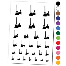 Broom and Dustpan Cleaning Temporary Tattoo Water Resistant Set