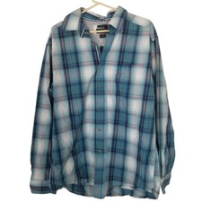Ariat Pro Series Mens XL Blue Plaid Long Sleeves Fitted Button Down Shirt Pocket