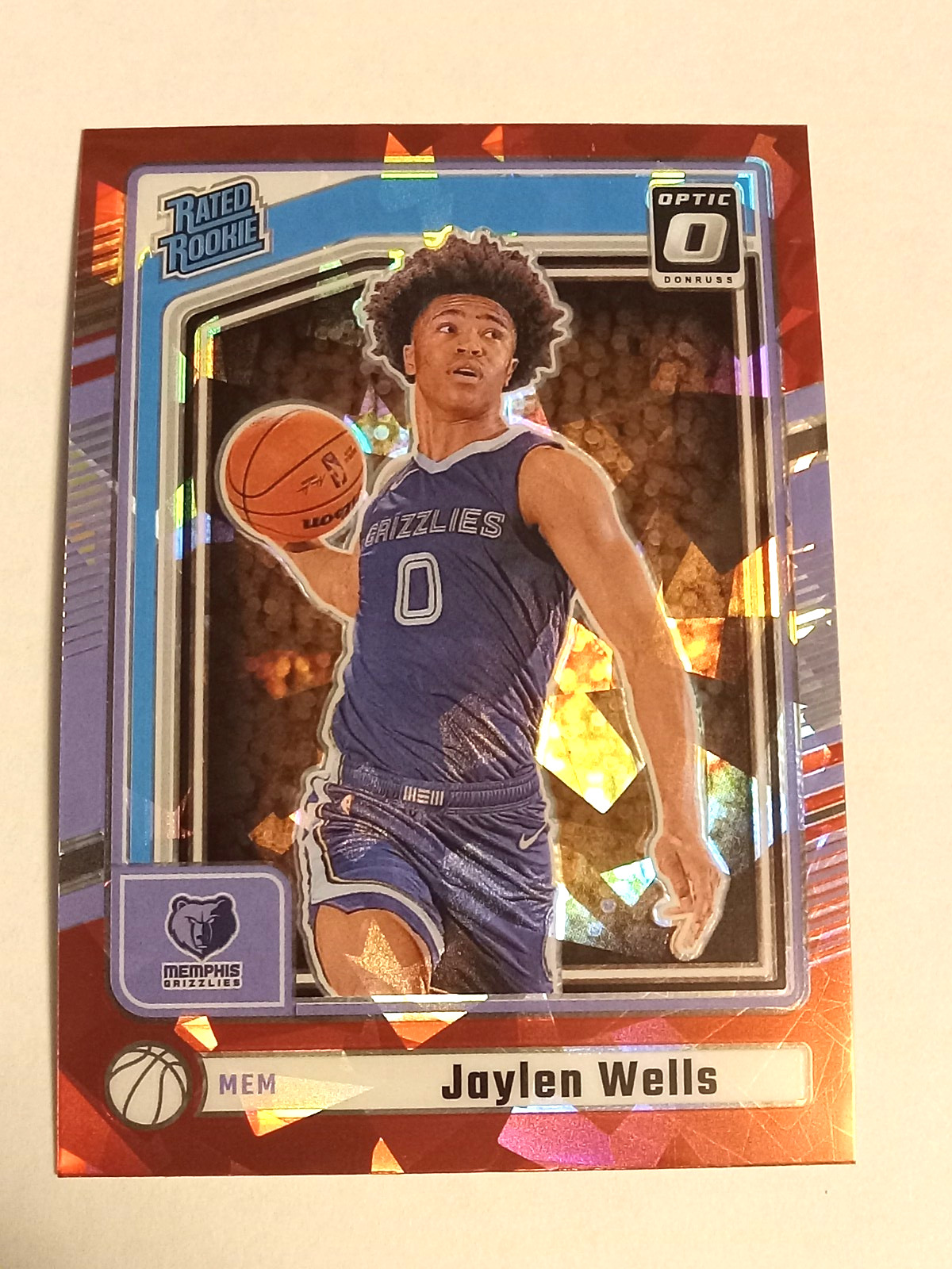 2024-25 Donruss Optic preview red ice Jaylen Wells RC #P-245 Memphis Grizzlies